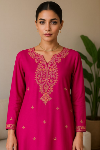 1 pc marina Kashmiri embroidered shirt . Medium
