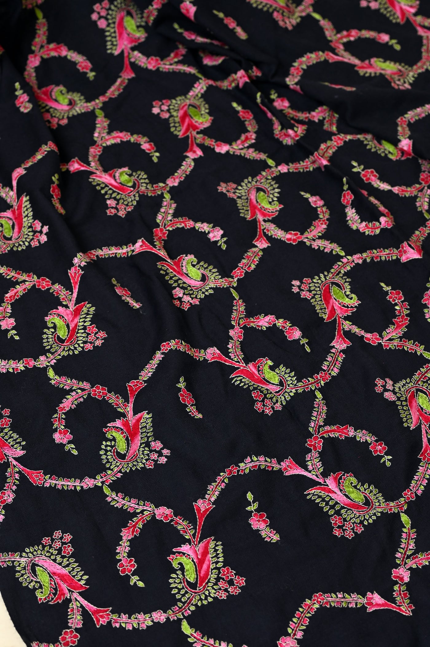 Navy Blue Kashmiri Jaal Work Shawl