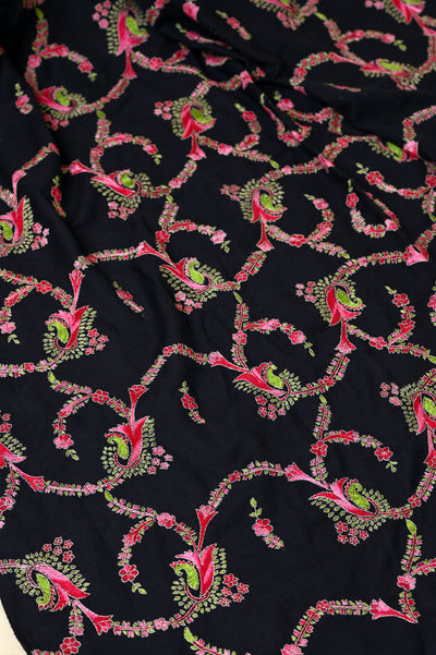 Navy Blue Kashmiri Jaal Work Shawl