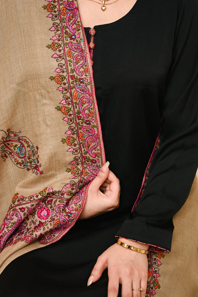 Pure Chashme Bulbul Shawl with Kashmiri Broad Border
