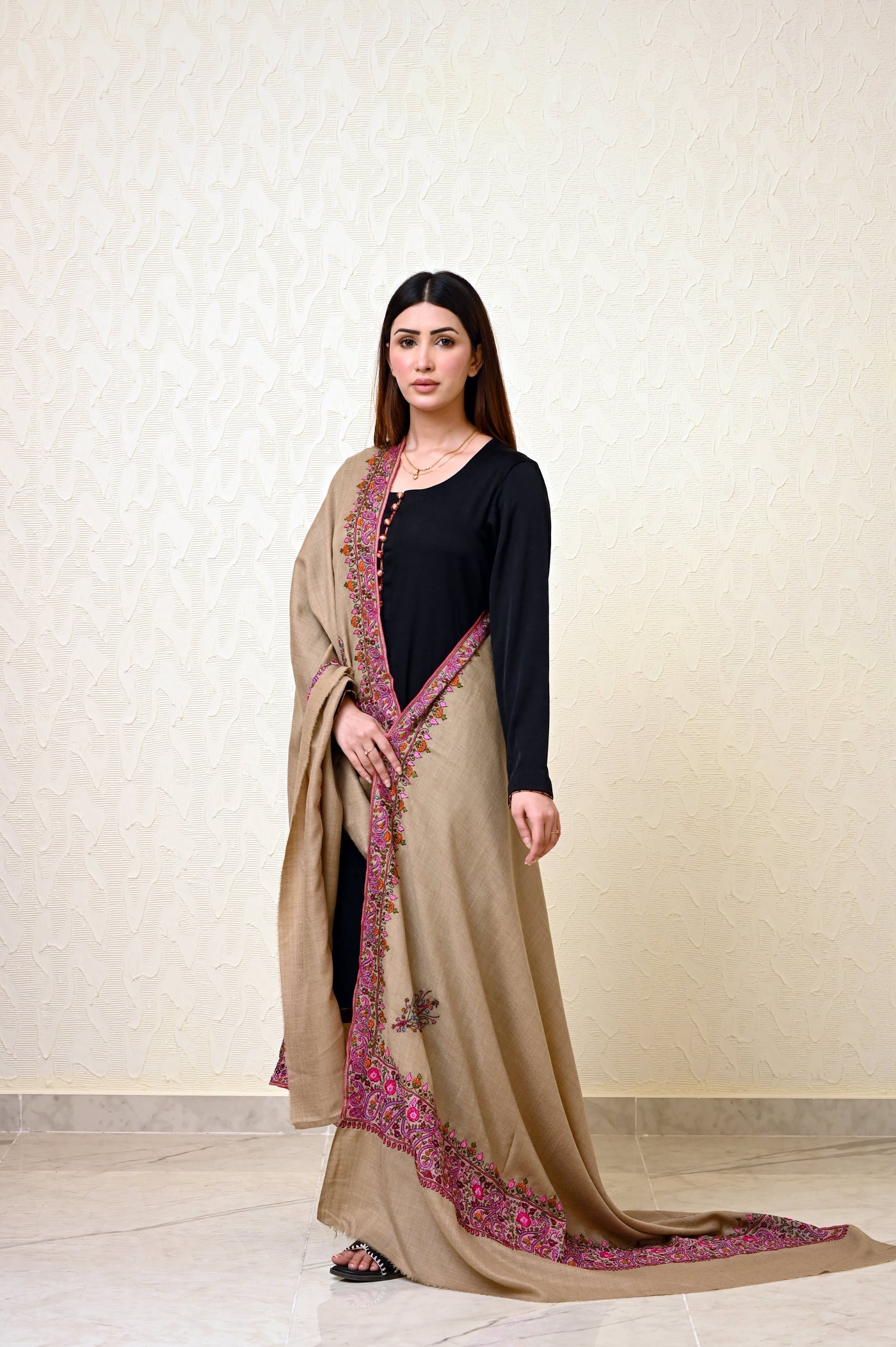 Pure Chashme Bulbul Shawl with Kashmiri Broad Border