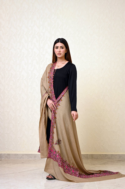 Pure Chashme Bulbul Shawl with Kashmiri Broad Border