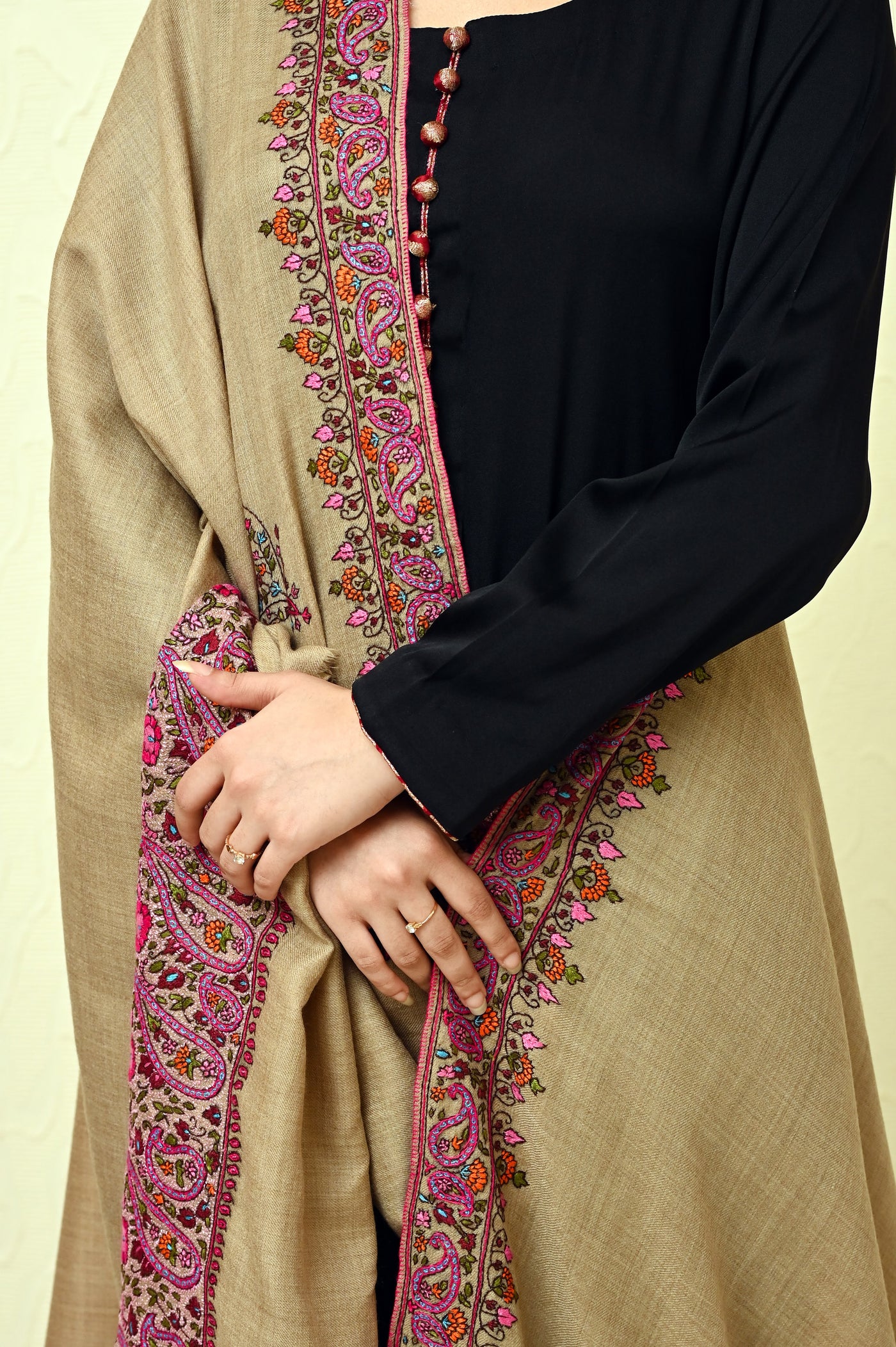 Pure Chashme Bulbul Shawl with Kashmiri Broad Border