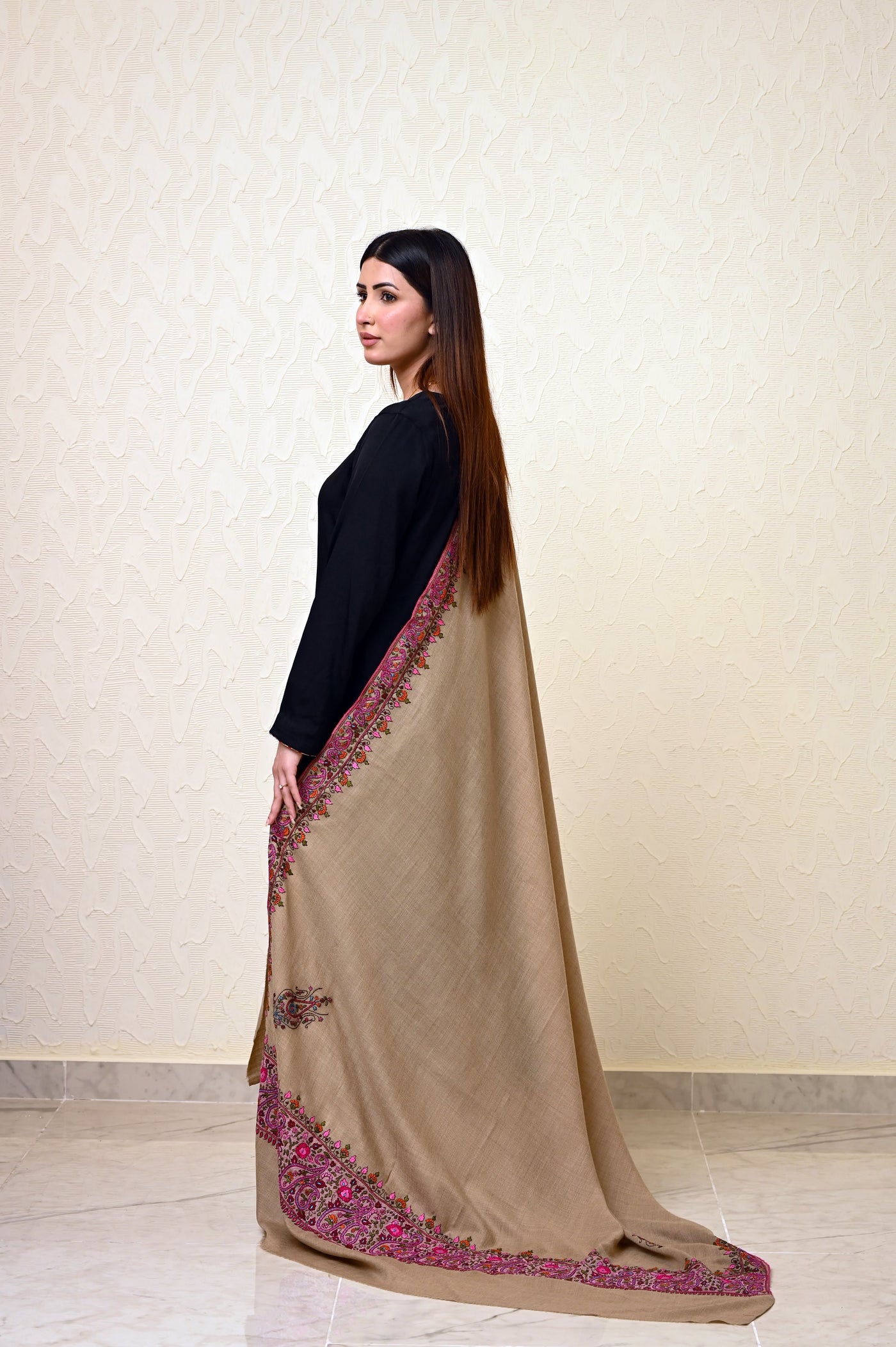 Pure Chashme Bulbul Shawl with Kashmiri Broad Border