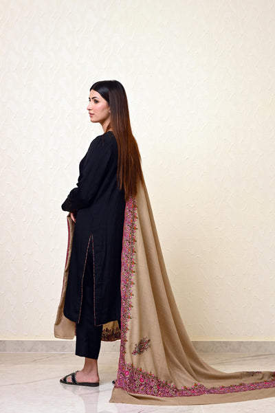 Pure Chashme Bulbul Shawl with Kashmiri Broad Border